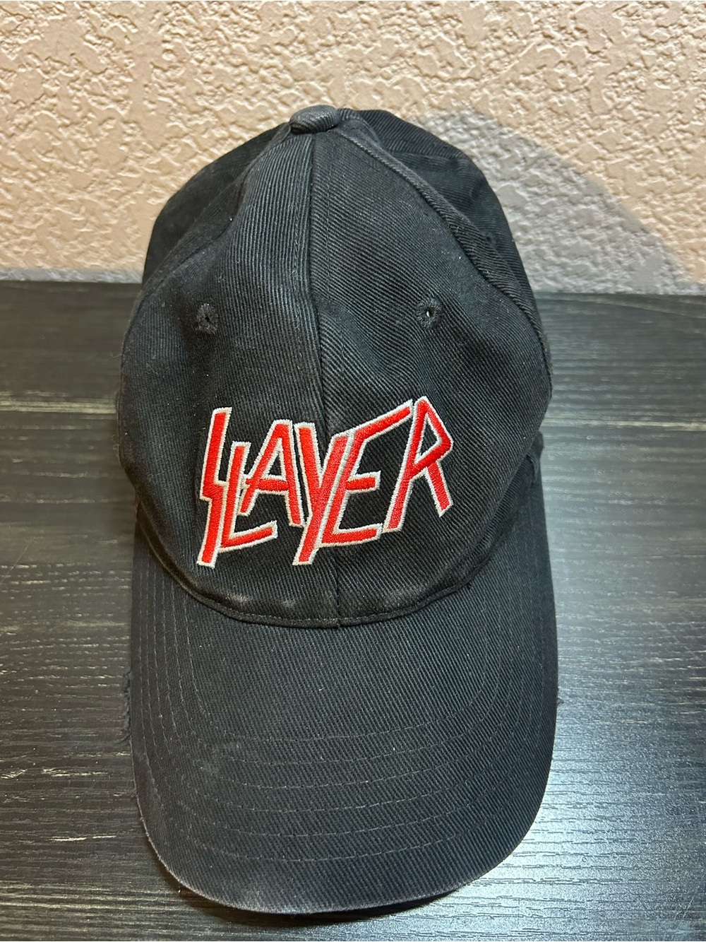 Slayer Flex Style Fit Hat Cap Black Red Logo Eagle Embroidered Fitted Band Merch